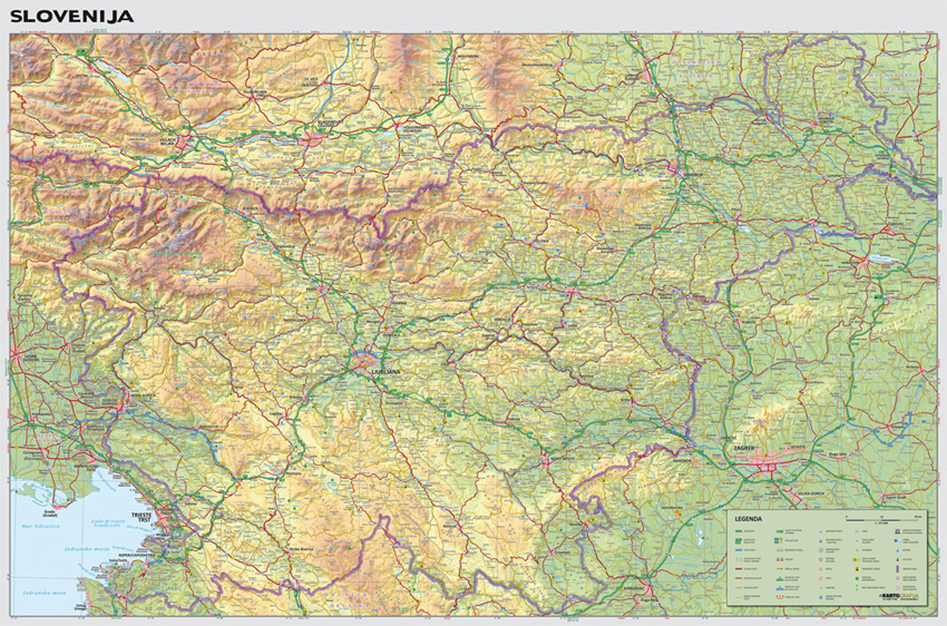 geografska karta hrvatske i slovenije